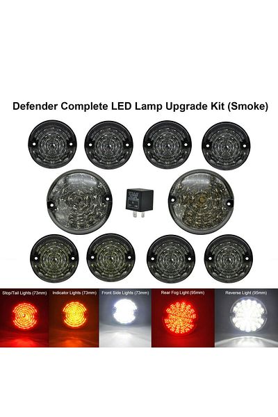 Choice 10pcs Rear Front Fog Lights Reversing Light Upgrade LED Smoked Lens for Land Rover Defender 1990-...