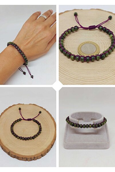 Yasamtohumu Браслет з макроме з оніховим каменем, унісекс (49338)