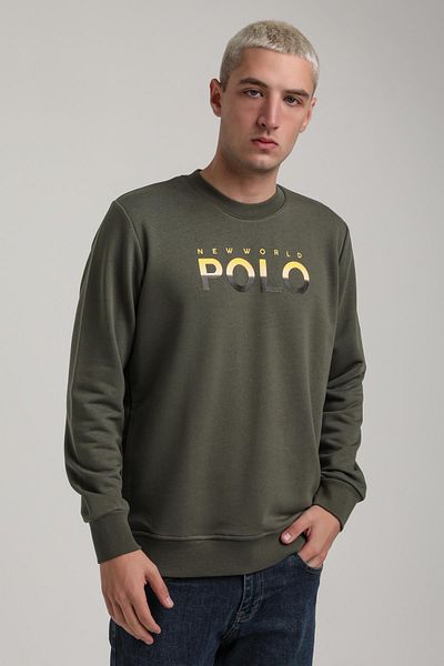 NEW WORLD POLO Crew Neck Khaki Slim Fit Sweatshirt 24Fwm60186