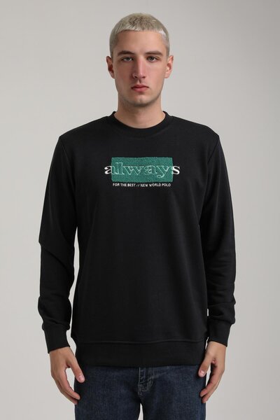 NEW WORLD POLO Crew Neck Navy Slim Fit Sweatshirt 24Fwm60201