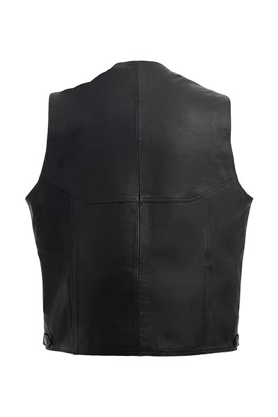 fubileather Елек от естествена агнешка кожа с копчета (мъжки кожен елек)