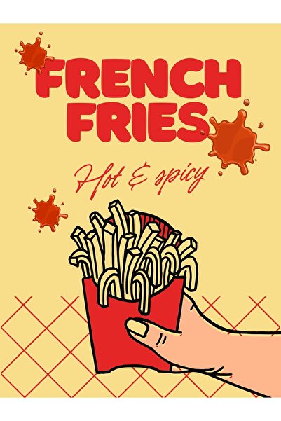 Posteriko Patates Kızartması / Tasarım Poster / Mutfak Dekorasyon