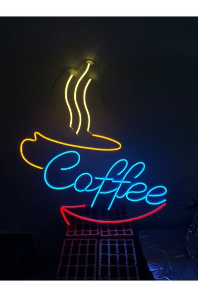 NEON LED KAYSERİ Coffee - Dekoratif Duvar Aydınlatması Neon Led Yazı Cafe Res...