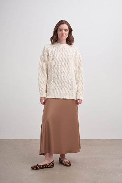 inspiration Petek Saçlı Kazak Br7005 Ekru