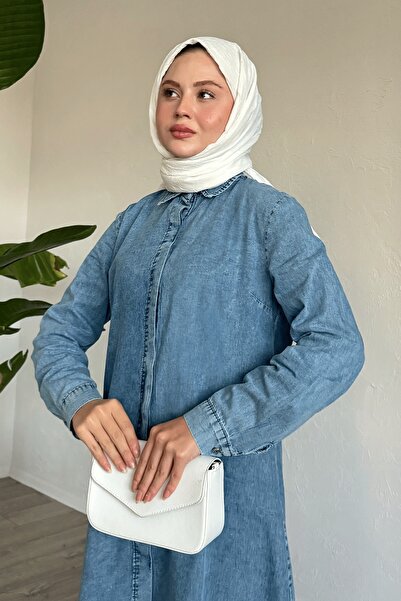 InStyle سترة زرقاء طويلة مع شرابات