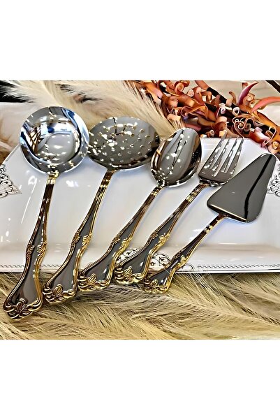 Nehir NEHİR LALEZAR SADE ALTIN 5 PARÇA SERVİS TAKIMI