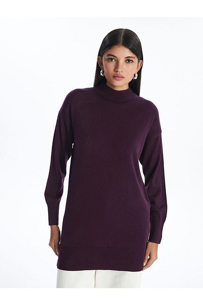 LC Waikiki Lcw Modest Women's Half Turtleneck Plain Knitwear Tunic