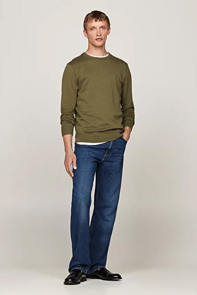 Tommy Hilfiger Erkek Bisiklet Yaka Kazak - Yeşil