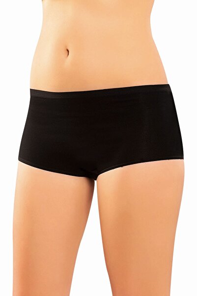 Anıt 3323 Kadın Siyah 6 Adet Likralı Pamuklu Boxer