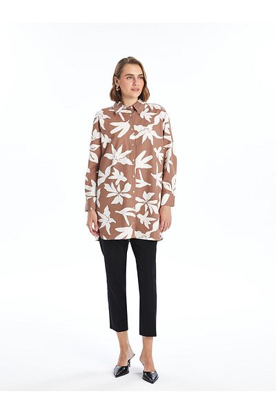 LC Waikiki Γυναικείο πουκάμισο με εμπριμέ μοτίβο Oversize