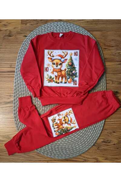 YDBKStore Girl/Boy 2 Thread Raised New Year Themed (Deer Printed) Bottom-Top Set