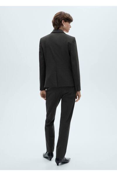 MANGO Woman İnce çizgili kumaş pantolon