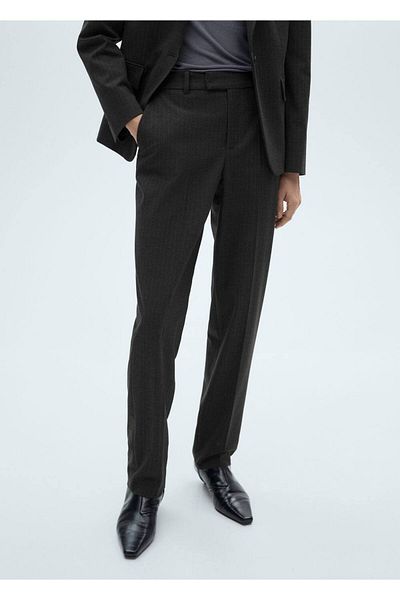 MANGO Woman Cloth pants with fine lines
