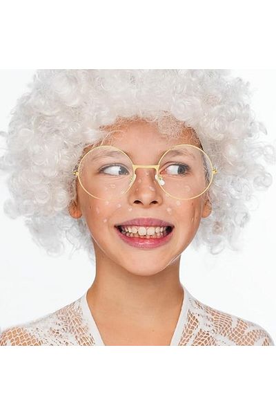 Afrodit Giyim Round Glass John Lennon Style Hippie Image Gold Rimmed Clear Glasses (4767)