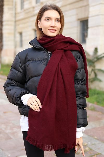 Luminos Butik Burgundy Puff Women's Scarf-Shawl Sal1206