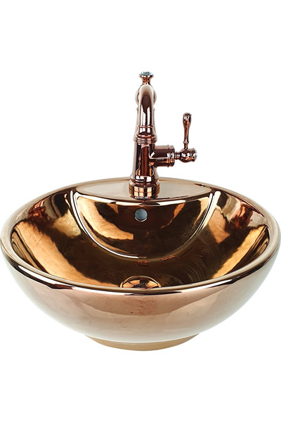 DELEN YAPI Bowl Gold Tezgah Üstü Çanak Lavabo C-200