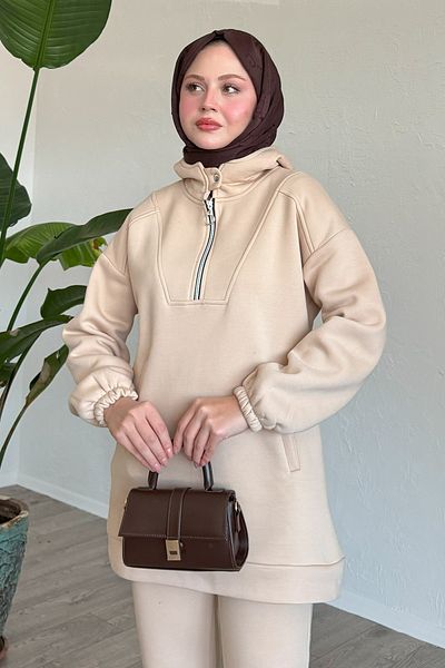 InStyle طقم جيب بلون كريمي شبه بسحاب
