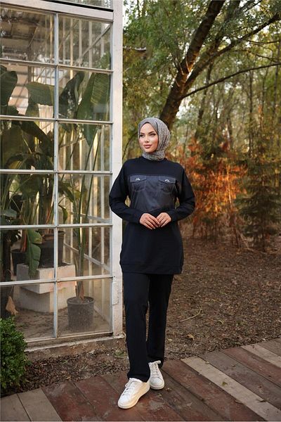 Bwest Dafne Pocket Sweatpants with Elastic Waist - 71153.015 - Navy Blue