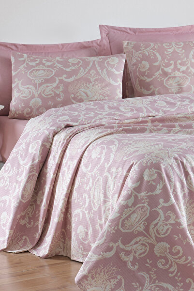 Enlora Home Doğal Pike Baskılı Çift Kişilik Tuval Lila