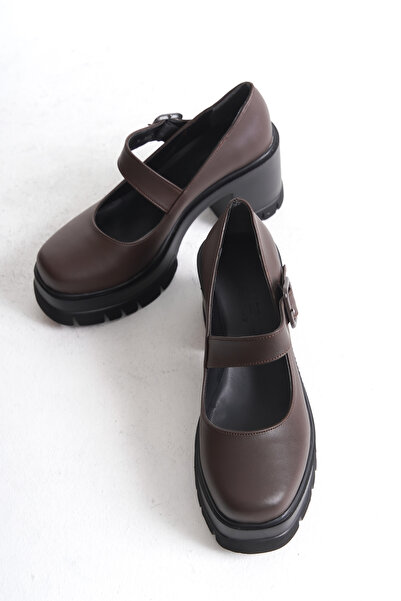 MARSEDO Кафяви дамски мокасини Pups - ежедневни обувки с дебел ток и танкетка