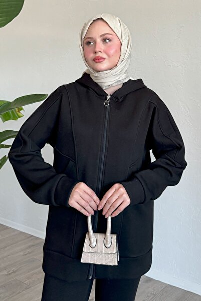 InStyle Fekete dupla zsebes kapucnis dupla készlet