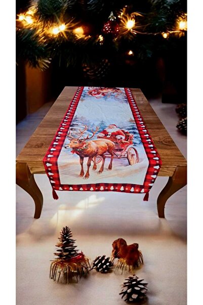 FLAMENCO TEKSTİL عيد الميلاد بابا رأس السنة منقوشة شرابة عداء