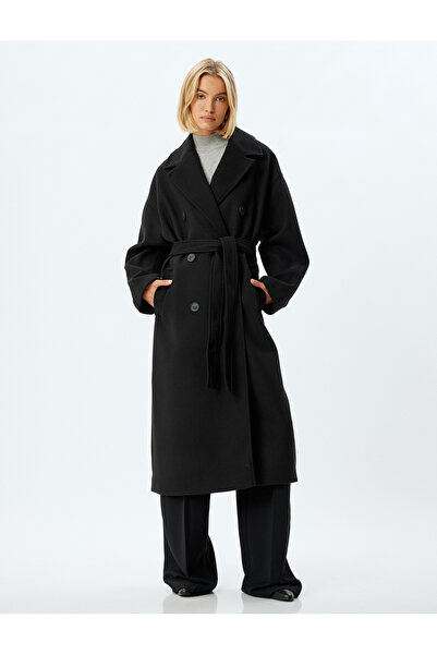 Koton Hosszú kesudió kabát - duplasoros, zsebekkel és övvel