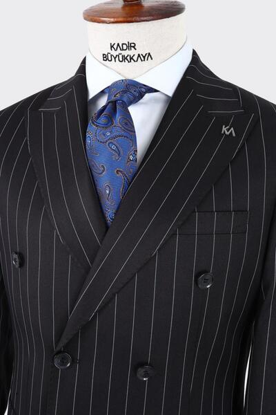 Kadir Büyükkaya Kırlangıç Yaka Kruvaze Erkek Takım Elbise-KAX1254S