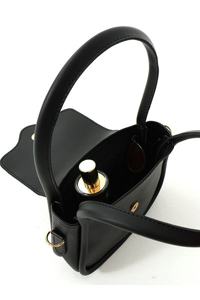 Judour Bags Capac cu magnet detaliat cu buton - Curea transversală reglabilă - Negru - Genți Judour