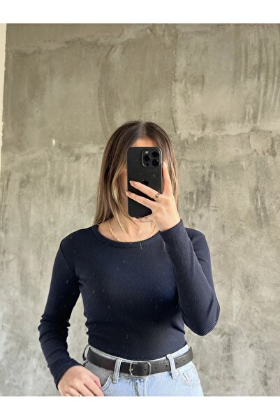 BNK Shop Bluză de bază cu mânecă lungă cu decolteu