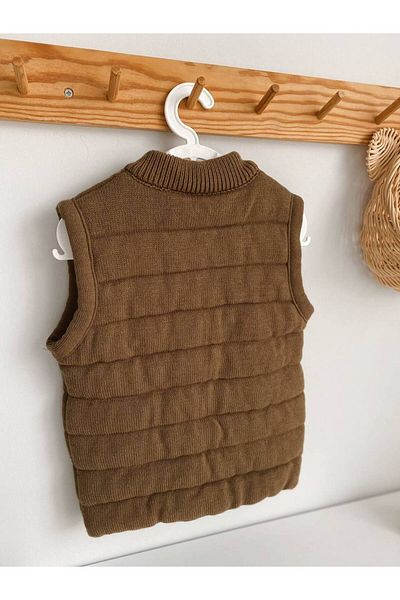 imoop design Kids Zippered Padded Inflatable Knitwear Vest