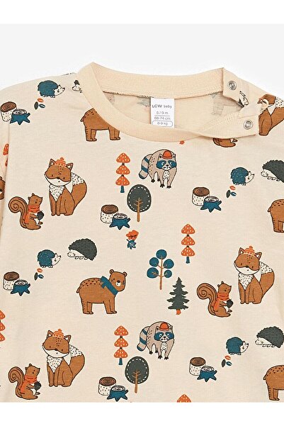 LC Waikiki LCW baby Nakışlı Erkek Bebek Salopet ve Tişört 2'li Takım