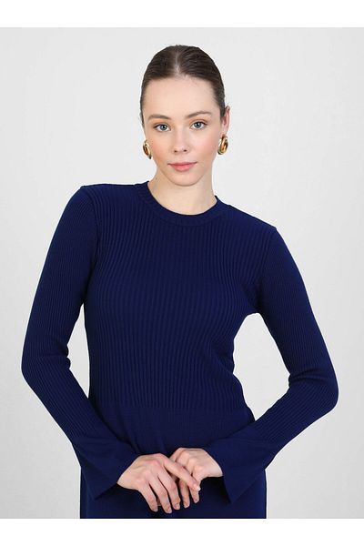 Refka Μπλε Navy Refka Knitwear Hijab Φόρεμα
