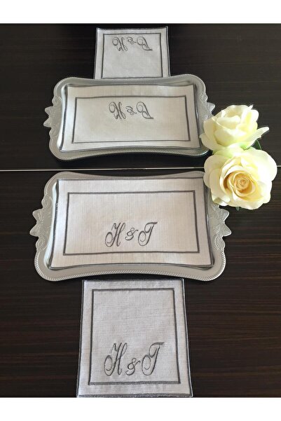 AFA TASARIM Söz & Nişan Tepsisi Için Söz Mendili ,tepsi Örtüsü , Kişiye Özel ...