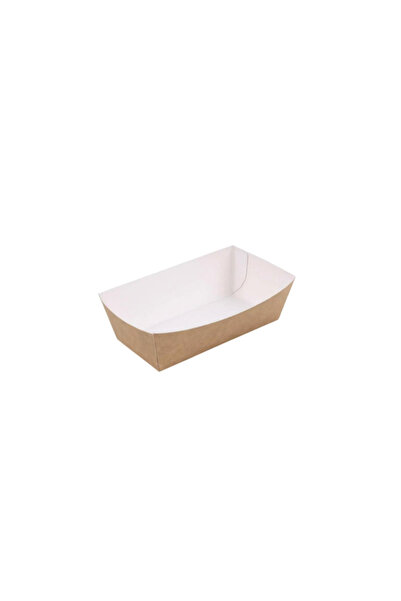 Murty99 Naturel Kraft Orta Kumpir Kutusu & Konik Tabak 9x15 Cm 100 Adet