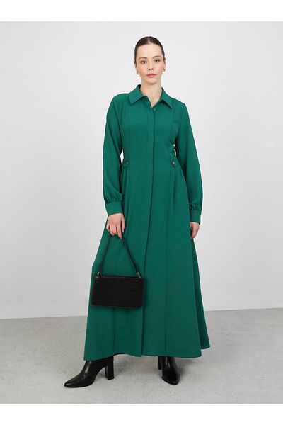 Refka Φόρεμα Hijab με κουμπιά Aerobin - Emerald Green - Refka