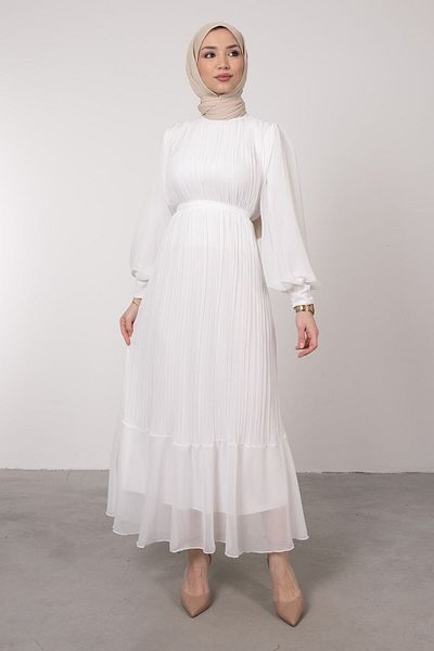 Marka Janjan Colorful Pleated Chiffon Dress