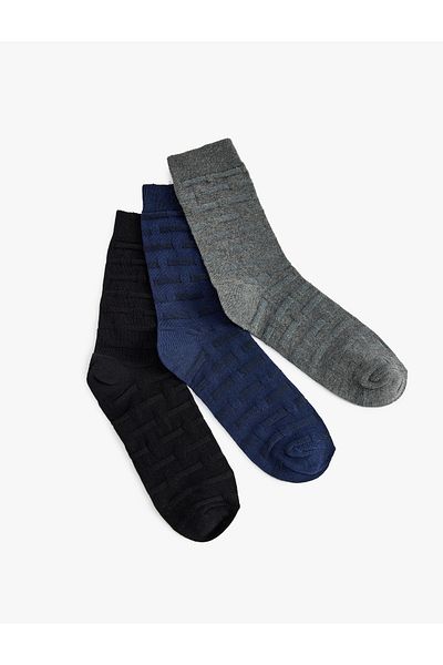 Koton Set of 3 Socks - Textured Cotton Blended