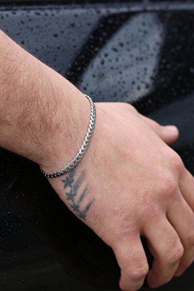 JAMELYACCESSORY Urban Snake Unisex Silver Color 100% Steel Bracelet - 15Cm+6C...