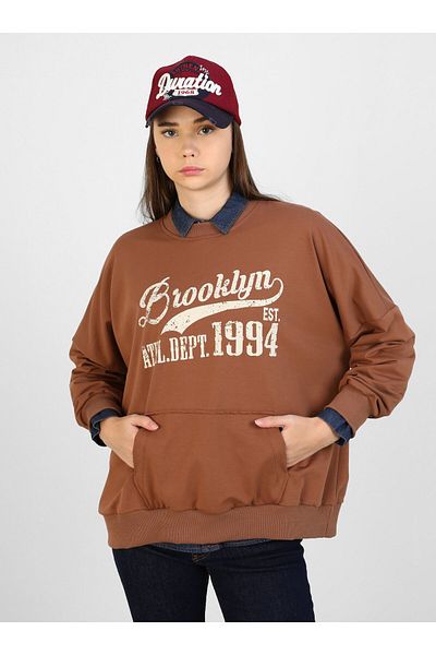 Benin Φούτερ με στάμπα Stone Color Oversize - Benin