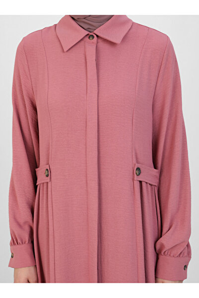 Refka Φόρεμα Hijab με κουμπιά Aerobin - Dark Rose - Refka