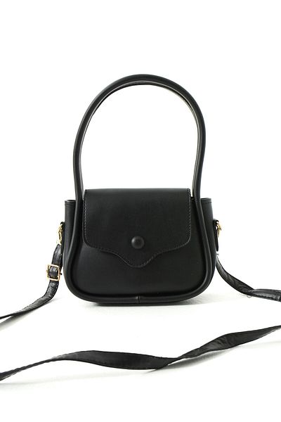 Judour Bags Capac cu magnet detaliat cu buton - Curea transversală reglabilă - Negru - Genți Judour