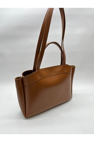 TAYMİR Women's Double Handle Suede Cub Zippered Tote Bag