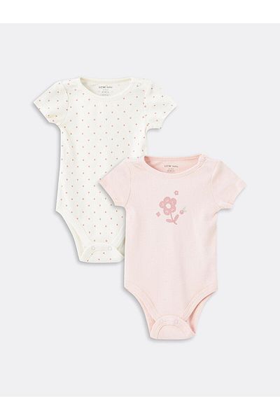 LC Waikiki Lcw Baby Crew Neck Printed Baby Girl Snap Body 2-Piece