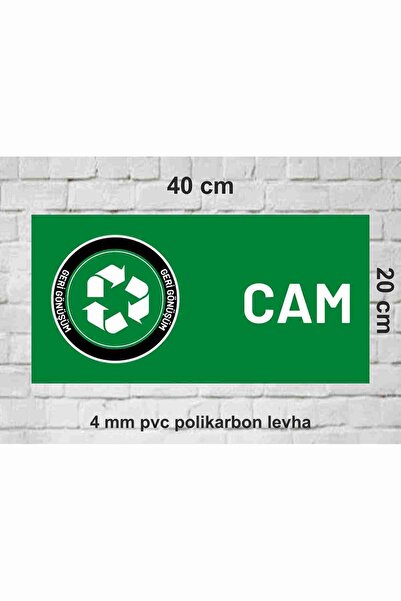 zafrakreklam لوح تسجيل إعادة التدوير الزجاجي مقاس 40 × 20 سم من مادة PVC