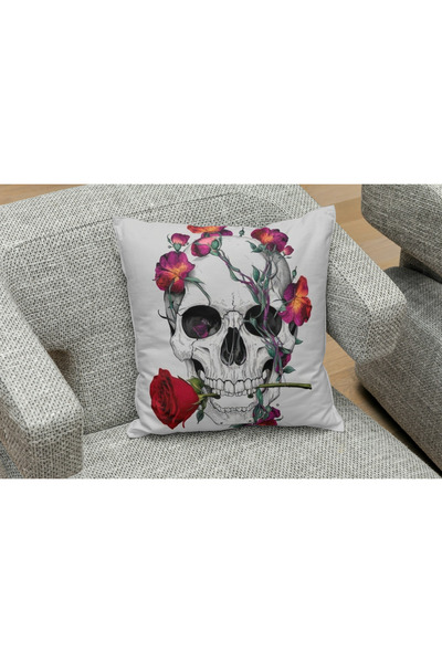 owl bag Kvadratna futrola Jastuk sa uzorkom lubanje i ruža
