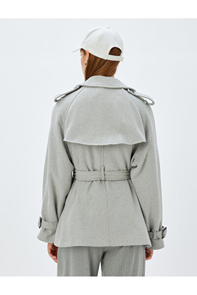 Koton Šedý dámský kabát 5Wak00235Ew