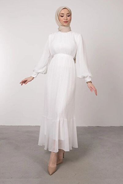 CYM Butik Γυναικείο φόρεμα σιφόν με πλισέ χιτζάμπ