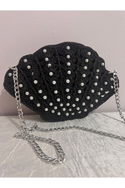 MERUT STYLE HAYATINI RENKLENDİR El Örgüsü Kadın Omuz Çantası Astarlı Incili M...