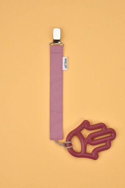 e&f Store Certified Cotton Pacifier Strap - Dusty Rose Pink - Baby Pacifier Chain